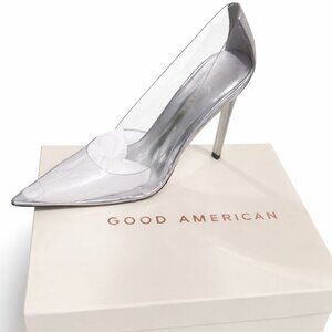 Good American Cinder F*cking-Rella Clear Glass Pumps – Size 8.5 Brand New – Rare